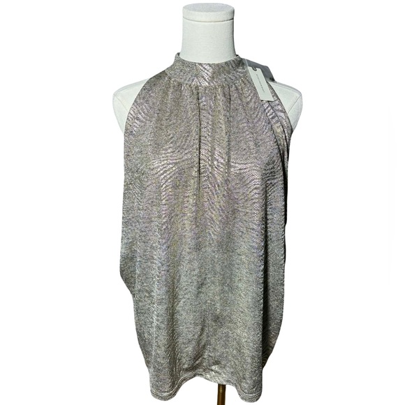 Anthropologie Tops - Anthropologie Nadia Shimmer Zebra Halter Top
